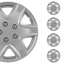 SCITOO Replacement Size 15-Inch Silver Hubcaps 4-Pack, Quick fit for Various Vehicles, Beautiful Look for Most Cars Trucks SUV
