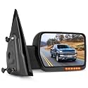SCITOO Tow Mirror Compatible with for 2004-2014 For Ford For F150 Series Pickup Truck No Turn Signal Light Black Housing Towing Mirror RH