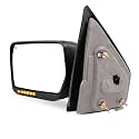SCITOO Tow Mirror Compatible with for 2007-2014 For Ford For F150 Series Pickup Truck Mirror Power Adjusted Heated Turn Signal Light Black Housing Manual Folding LH