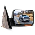 SCITOO Towing Mirror fit for Ford Exterior Mirror fit 2007-2014 for Ford for F-150 Truck with Amber Turn Signal and Puddle Light Heated Power Controlling and Manual Folding (Passenger Side)