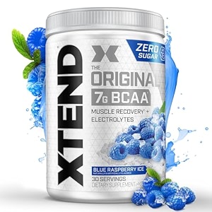 xtend scivation bcaas powder for adultspre-workout 7g bcaas 0g carbssugar amp calories 35 leucine 25g l-glutamine 1g citrulline malate - 402 gm 30 servings blue raspberry