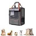 Scizor Pet Backpack Carrier with Two-Sided Window Foldable Pet Travel Carrier for Cats Small Dogs Up to 7 Kg Large Space Fully Ventilated for Travel Hiking Outdoor Use (Grey)