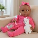 SCOM Baby Dolls Black Girl - 16 Inch Realistic Brown Dolls, Soft Body Real Life Baby Doll, Cute Baby Dolls with Bunny Clothes and Accessories for Ages 3+ Kids Gift, Pretend Play, Dress Up, Collectible