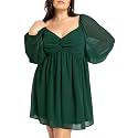 SCOMCHIC Women39s Plus Size Puff Long Sleeve