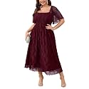 SCOMCHIC Women39s Plus Size Wedding Guest Dress