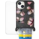 Scooch for iPhone 13 Wallet Case Card Holder, Wingmate, Dried Flowers