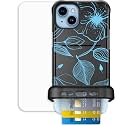 Scooch for iPhone 15 Plus/14 Plus Wallet Case, Wingmate, Blue Hibiscus