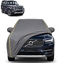 Scorpio 100% Waterproof Car Cover | Dustproof Sun Protection Cover | Soft Cotton Lining | Triple Stitched | Mirror Pocket | Antenna Pocket | All Weather Body Cover (Grey with Yellow Piping)