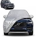 Scorpio 100% Waterproof Car Cover | Dustproof Sun Protection Cover | Soft Cotton Lining | Triple Stitched | Mirror Pocket | Antenna Pocket | All Weather Body Cover (Silver with Yellow Piping)