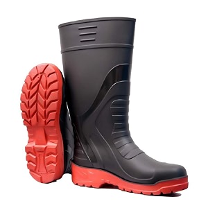 scorta men full pvc safety gumboot 15 inch double density without steel toe various chemicals oilacid resistant water proof anti-slip marshall wst 9 red