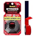 3M Scotch Extreme Double Sided Tape, 1M Holds 6.7Kg, Works On Uneven Surfaces, Weather Resistant, Works On Indoor, Outdoor, Auto Interior Surfaces, (L: 1.5m, W: 19mm), Black