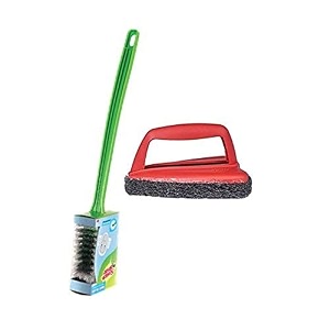 scotch-brite fibre single sided toilet brush and jet scrubber tough multicolour h18-6041