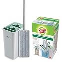 Scotch-Brite Plastic Hands-Free Microfiber Flat Mop with Compact Bucket, Splash Proof Design &amp; Double Scraper for Easy Squeeze (1 Unit)