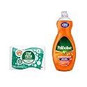 Scotch-Brite Heavy Duty Scrub Dots Sponges with Palmolive Antibacterial Orange Dish Soap