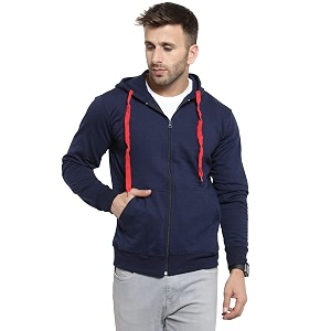 Scott International Mens Solid Cotton Hoodies for