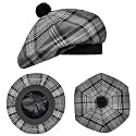 Scottish Hat Tam o Shanter Scottish Bonnet Tartan Hat P.V Tartan (Polyviscose) Wool Blend with Pompom | One Size fits All.