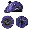 Scottish Hat Tam o Shanter Scottish Bonnet Tartan Hat P.V Tartan (Polyviscose) Wool Blend with Pompom | One Size fits All.