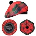 Scottish Hat Tam o Shanter Scottish Bonnet Tartan Hat P.V Tartan (Polyviscose) Wool Blend with Pompom | One Size fits All.