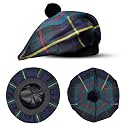 Scottish Hat Tam o Shanter Scottish Bonnet Tartan Hat P.V Tartan (Polyviscose) Wool Blend with Pompom | One Size fits All.