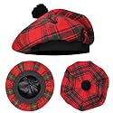 Scottish Hat Tam o Shanter Scottish Bonnet Tartan Hat P.V Tartan (Polyviscose) Wool Blend with Pompom | One Size fits All.