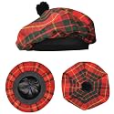 Scottish Hat Tam o Shanter Scottish Bonnet Tartan Hat P.V Tartan (Polyviscose) Wool Blend with Pompom | One Size fits All.