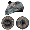 Scottish Hat Tam o Shanter Scottish Bonnet Tartan Hat P.V Tartan (Polyviscose) Wool Blend with Pompom | One Size fits All.
