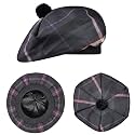 Scottish Hat Tam o Shanter Scottish Bonnet Tartan Hat P.V Tartan (Polyviscose) Wool Blend with Pompom | One Size fits All.