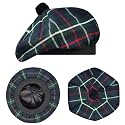 Scottish Hat Tam o Shanter Scottish Bonnet Tartan Hat P.V Tartan (Polyviscose) Wool Blend with Pompom | One Size fits All.