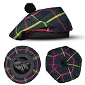 Scottish Hat Tam o Shanter Scottish Bonnet Tartan Hat P.V Tartan (Polyviscose) Wool Blend with Pompom | One Size fits All.