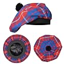 Scottish Hat Tam o Shanter Scottish Bonnet Tartan Hat P.V Tartan (Polyviscose) Wool Blend with Pompom | One Size fits All.