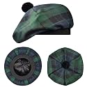 Scottish Hat Tam o Shanter Scottish Bonnet Tartan Hat P.V Tartan (Polyviscose) Wool Blend with Pompom | One Size fits All.