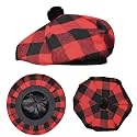Scottish Hat Tam o Shanter Scottish Bonnet Tartan Hat P.V Tartan (Polyviscose) Wool Blend with Pompom | One Size fits All.