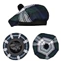 Scottish Hat Tam o Shanter Scottish Bonnet Tartan Hat P.V Tartan (Polyviscose) Wool Blend with Pompom | One Size fits All.