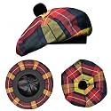 Scottish Hat Tam o Shanter Scottish Bonnet Tartan Hat P.V Tartan (Polyviscose) Wool Blend with Pompom | One Size fits All.