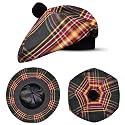 Scottish Hat Tam o Shanter Scottish Bonnet Tartan Hat P.V Tartan (Polyviscose) Wool Blend with Pompom | One Size fits All.