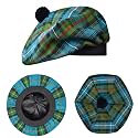 Scottish Hat Tam o Shanter Scottish Bonnet Tartan Hat P.V Tartan (Polyviscose) Wool Blend with Pompom | One Size fits All.