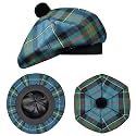 Scottish Hat Tam o Shanter Scottish Bonnet Tartan Hat P.V Tartan (Polyviscose) Wool Blend with Pompom | One Size fits All.