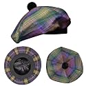 Scottish Hat Tam o Shanter Scottish Bonnet Tartan Hat P.V Tartan (Polyviscose) Wool Blend with Pompom | One Size fits All.