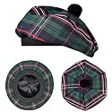 Scottish Hat Tam o Shanter Scottish Bonnet Tartan Hat P.V Tartan (Polyviscose) Wool Blend with Pompom | One Size fits All.