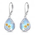 Scottish Thistle/Sunflower/Violet/Daffodil/Orchid Earrings Sterling Silver Flower Dangle Dangling Drop Boho Earrings Jewelry Gifts for Women