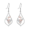 Scottish Thistle/Sunflower/Violet/Daffodil/Orchid Earrings Sterling Silver Flower Dangle Dangling Drop Boho Earrings Jewelry Gifts for Women
