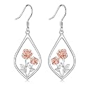 Scottish Thistle/Sunflower/Violet/Daffodil/Orchid Earrings Sterling Silver Flower Dangle Dangling Drop Boho Earrings Jewelry Gifts for Women