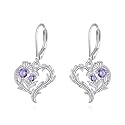 Scottish Thistle/Sunflower/Violet/Daffodil/Orchid Earrings Sterling Silver Flower Dangle Dangling Drop Boho Earrings Jewelry Gifts for Women