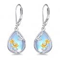 Scottish Thistle/Sunflower/Violet/Daffodil/Orchid Earrings Sterling Silver Flower Dangle Dangling Drop Boho Earrings Jewelry Gifts for Women