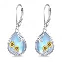 Scottish Thistle/Sunflower/Violet/Daffodil/Orchid Earrings Sterling Silver Flower Dangle Dangling Drop Boho Earrings Jewelry Gifts for Women