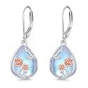 Scottish Thistle/Sunflower/Violet/Daffodil/Orchid Earrings Sterling Silver Flower Dangle Dangling Drop Boho Earrings Jewelry Gifts for Women