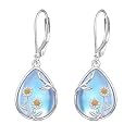Scottish Thistle/Sunflower/Violet/Daffodil/Orchid Earrings Sterling Silver Flower Dangle Dangling Drop Boho Earrings Jewelry Gifts for Women