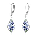 Scottish Thistle/Sunflower/Violet/Daffodil/Orchid Earrings Sterling Silver Flower Dangle Dangling Drop Boho Earrings Jewelry Gifts for Women
