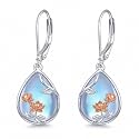 Scottish Thistle/Sunflower/Violet/Daffodil/Orchid Earrings Sterling Silver Flower Dangle Dangling Drop Boho Earrings Jewelry Gifts for Women