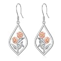 Scottish Thistle/Sunflower/Violet/Daffodil/Orchid Earrings Sterling Silver Flower Dangle Dangling Drop Boho Earrings Jewelry Gifts for Women